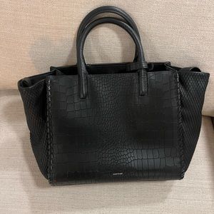 Black leather bag